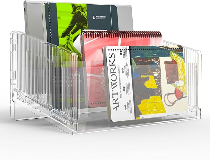 File Sorter Organizer, 5 Sections Acrylic Letter Tray for Desk, Mail Organizer Letter Holder for Envelopes, Mail, Electronics 1Pack | Desk Mail Organizer Letter Holder for Envelopes, Mail, Electronics - Image 5