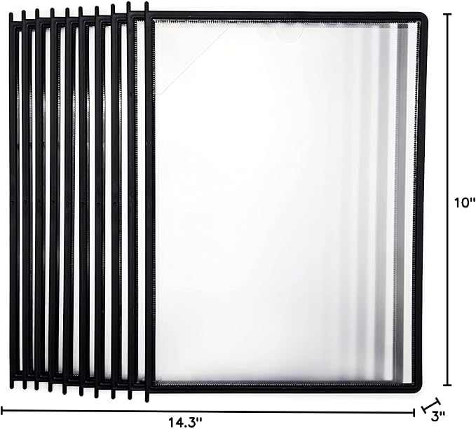 Tarifold Wall Mount Reference System, 10 Pockets, Easy-Load Design, Black | 10 Double-Sided Polypropylene Pockets, Holds 20 Letter-Size Sheets, Sturdy Wall-Mount Bracket, Quick and Easy to Install - Image 9