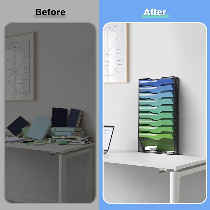 Kuntine.B Wall File Organizer Office Hanging Magazine Holder Wall File Organizer for Office Home - Image 5