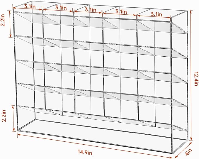 BEYGORM Acrylic Vertical Marker Organizer for 310 Markers, Desk Orgaizer | 26 Compartments Clear Angled Pen & Pencil Holder, Large Stationery & Art Supply Storage for School (14.9 x 12.4 x 4 Inch) - Image 6
