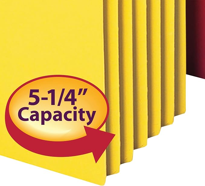 Smead File Pocket, Straight-Cut Tab, 5-1/4" Expansion, Letter Size, Assorted Colors, 5 per Pack (73836) - Image 5