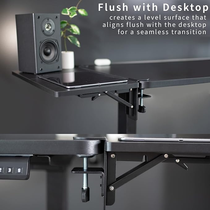 VIVO Clamp-on 24 x 12 inch (14 Including Clamps) Desk Extender, Wrist Support, Foldable Keyboard Tray, Table Mount for Sit Stand Desks, Black, DESK-EXT24. | Foldable, Wrist Support Arm Rest, Office Keyboard Tray, Side Table Extension Attachment - Image 9