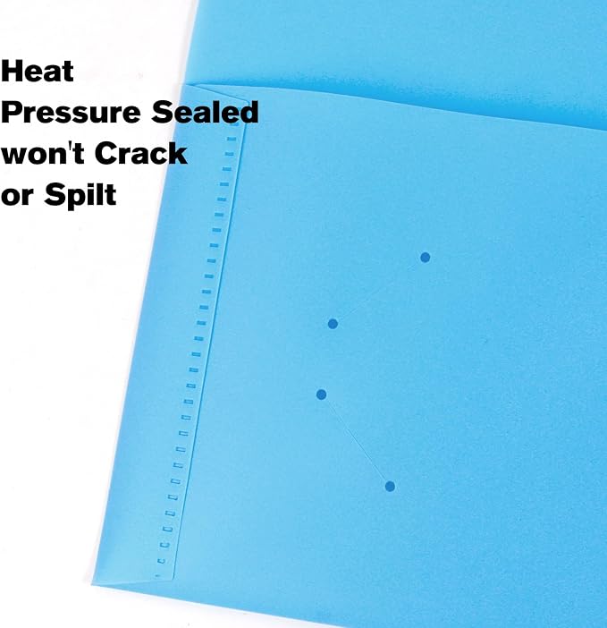 6-Pack Plastic Folders with Pockets,2-Pocket Pastel Folders Holds US Letter Size Paper for School/Office/Home, Blue - Image 4