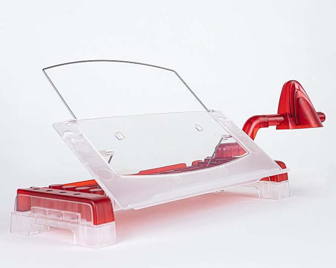 MemoScape Adjustable in-Line Document Holder for Typing | Reduces Neck Strain, Improves Focus, Boosts Desk Organization, and Workflow | Paper Holder Stand for Desk and Home Office - Red (VUR 3060) by VuRyte