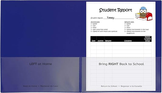 C-Line Classroom Connector School-to-Home Folders, Blue, 25 per Box (32005) by C-Line
