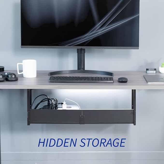 VIVO Under Desk 30 x 7 inch Storage Shelf, Office Accessory Holder for Supplies, Gaming Devices, and More, Workstation Organizer, Black, DESK-SHELF30-UB - Image 6