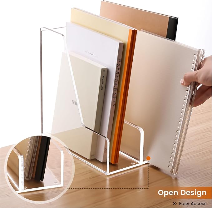 YUXUN Acrylic Magazine File Holder,Clear Desk Organizer File Holder Stand for File/Magazine/Binders/Notebook/Envelopes,Multi-purpose Coloring Comic Book Storage for Home/Office/Classroom Organization - Image 7