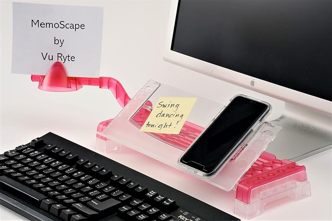 MemoScape Adjustable in-Line Document Holder for Typing | Reduces Neck Strain, Improves Focus, Boosts Desk Organization, and Workflow | Paper Holder Stand for Desk and Home Office - Pink (VUR 4000) - Image 3