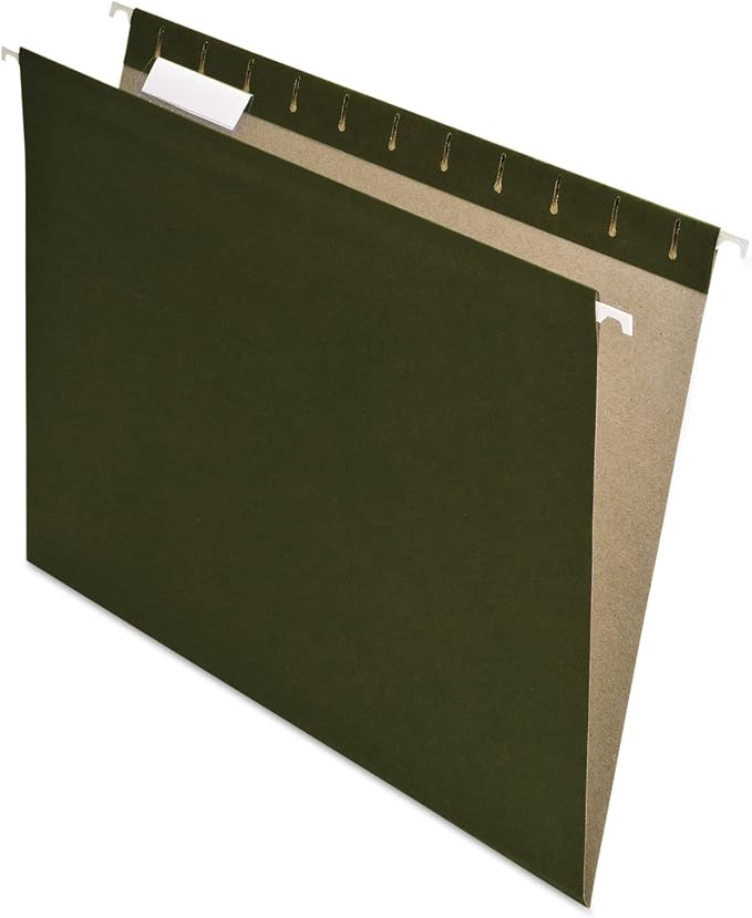 Pendaflex Earthwise by Pendaflex 100% Recycled Hanging Folders, Letter Size, 1/5 Cut, Standard Green, 25 per Box (74517) by TOPSProducts