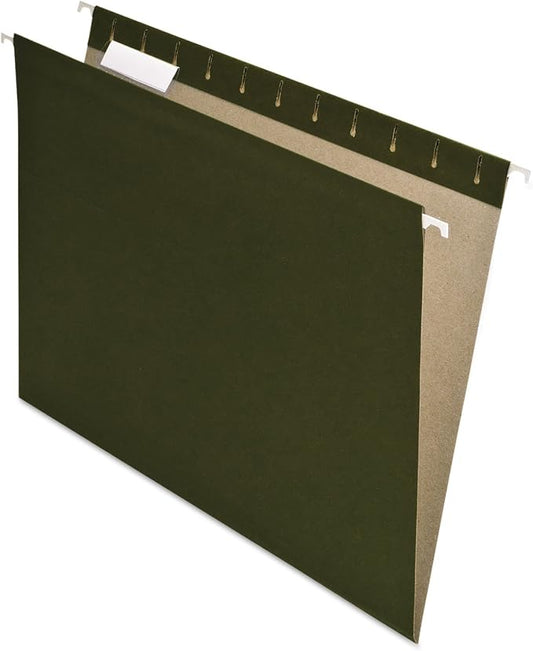 Pendaflex Earthwise by Pendaflex 100% Recycled Hanging Folders, Letter Size, 1/5 Cut, Standard Green, 25 per Box (74517) by TOPSProducts