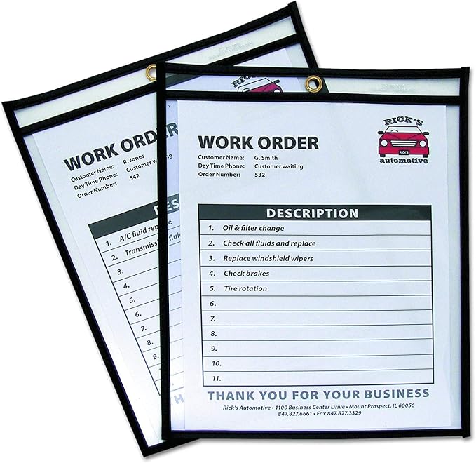 C-Line Stitched Shop Ticket Holders, Both Sides Clear, 8.5 x 11 Inches, 25 per Box (46911) - 4 Pack (4) - Image 2