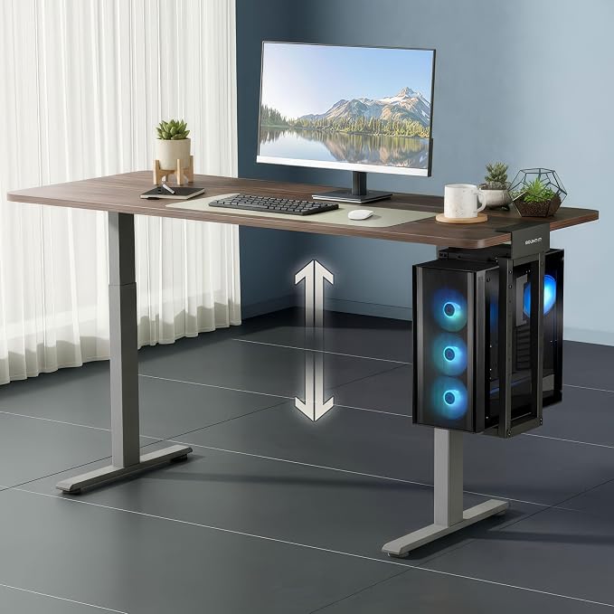 Mount-It! Under Desk PC Mount for Standing Desk, Heavy-Duty Clamp-On CPU Holder, Adjustable Computer Tower Mount for Desk, No-Drill, 66 lb Capacity, Fits Mid & Full Towers - Image 7