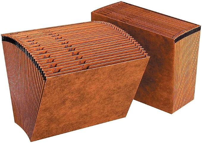 Staples Letha‑Tone Expanding File, 1–31 Numerical Index, Letter Size, Brown Redrope Construction - Image 2