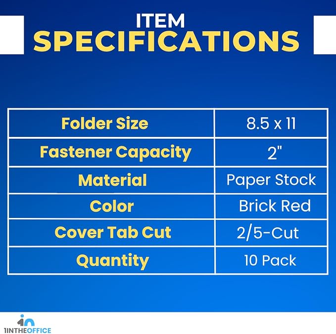 1InTheOffice Classification Folder 2 Dividers Letter Size Green, Pressboard Classification Folders, 2.5" Expansion, 20 Pack - Image 7