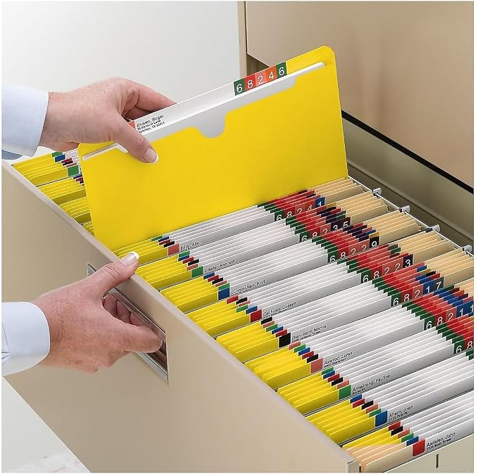 Smead File Jacket, Reinforced Straight-Cut Tab, Flat-No Expansion, Letter Size, Yellow, 100 per Box (75511) - Image 4