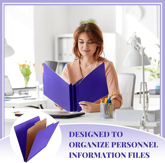 Skyygemm 24 Pcs Classification Folder Letter Size, 1 Divider,Purple | Back to School Supplies, File Organizer with Fastener, Expanding File Organizer Bulk for Office Employee, Staff, Teacher - Image 5