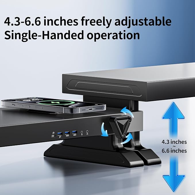 Computer monitor stand (Manually adjustable height, Wireless charging version 600) - Image 2