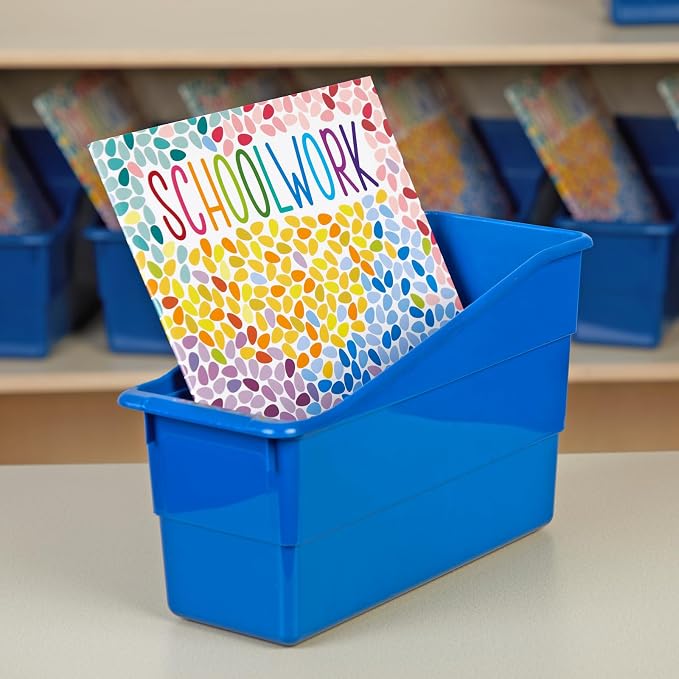 Really Good Stuff Durable Book & Binder Holders 12-Pack, Blue | Ideal for Narrow or Vertical Storage Needs, Book, Magazine, File Folder, & Binder Holders, Classroom Organization Made Easy - Image 5