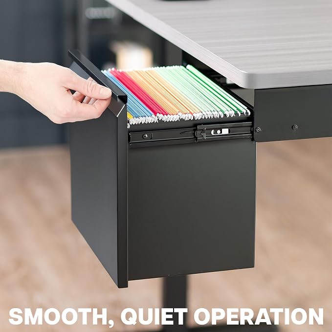 VIVO Black Under Desk Filing Cabinet, MOUNT-FCD1S-B | Metal Office Storage Drawer, Holds 22 lbs, for 8.5 x 11 inch Letter-Size Folders - Image 5