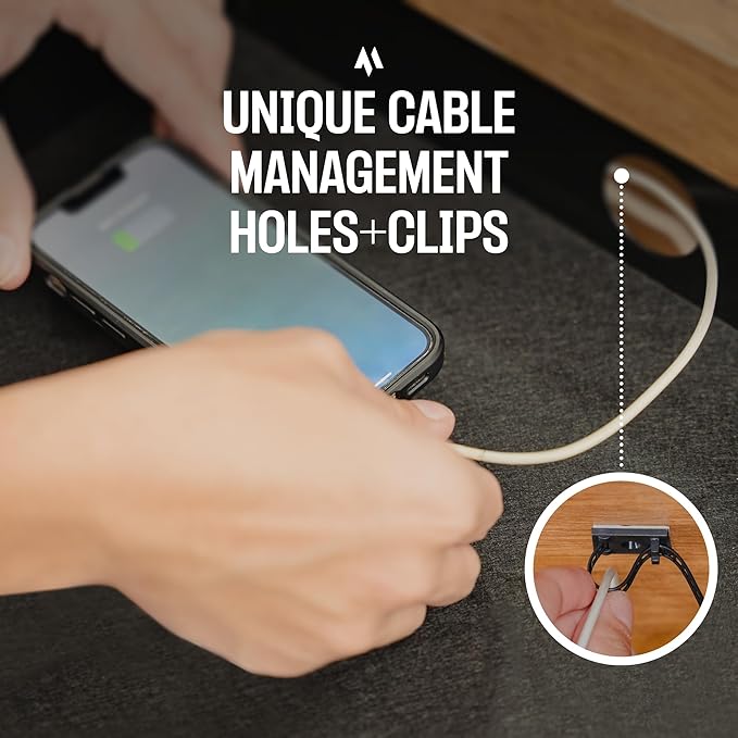 Under Desk Drawer Slide Out Attachment - Carbon Steel Undermount Table Drawer with Cable Management, Pull Out Add-On Storage for Office & Standing Desks (7.5" x 8" x 2.8") - Image 5