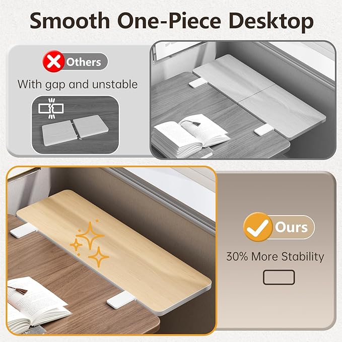 Clamp on Desk Extender Shelf, 22" Desk Riser with Pegboard | Heavy-Duty Side/Top Desk Organizer Shelf for Office Accessories, Monitor and Laptop Riser, Light Wood - Image 5