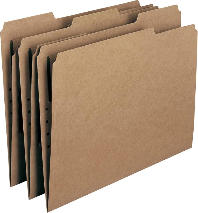Smead Fastener File Folders, Reinforced 1/3-Cut Tabs, 1 Fastener, Letter Size, Kraft, 50 per Box (14834) by SMEAD