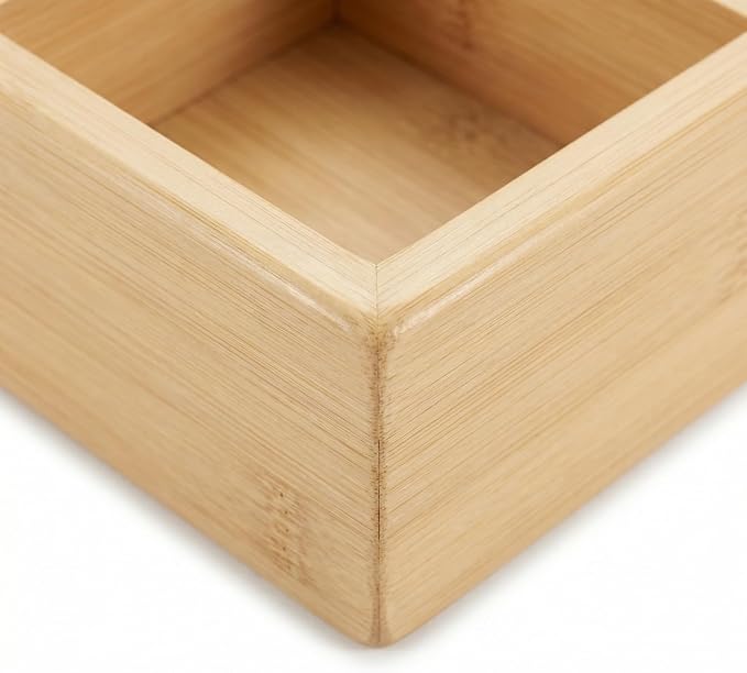 Bamboo Drawer Organizer,Fits Kitchens,Bathrooms,Desk,Utensil,Makeup,Removable Dividers (Natural, M) - Image 6