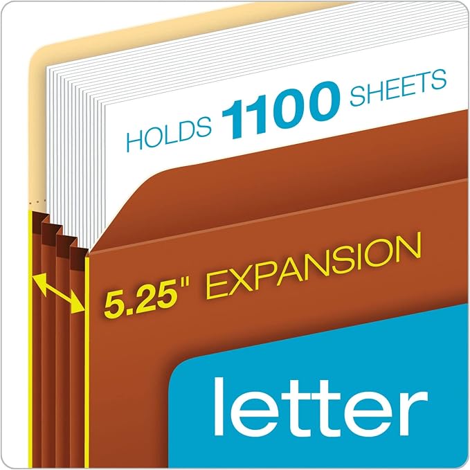 Pendaflex Expanding Color File Jackets 50pk Letter Size + Tyvek-Reinforced Expanding File Pockets 10pk Letter Size - Image 6