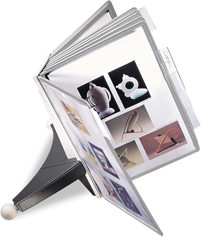 Durable Desktop Reference System with 10 Double-Sided Panels - Letter-Size 8.5" x 11" Inches - Gray SHERPA Design - Desk Reference Organizer by DURABLEOfficeProducts