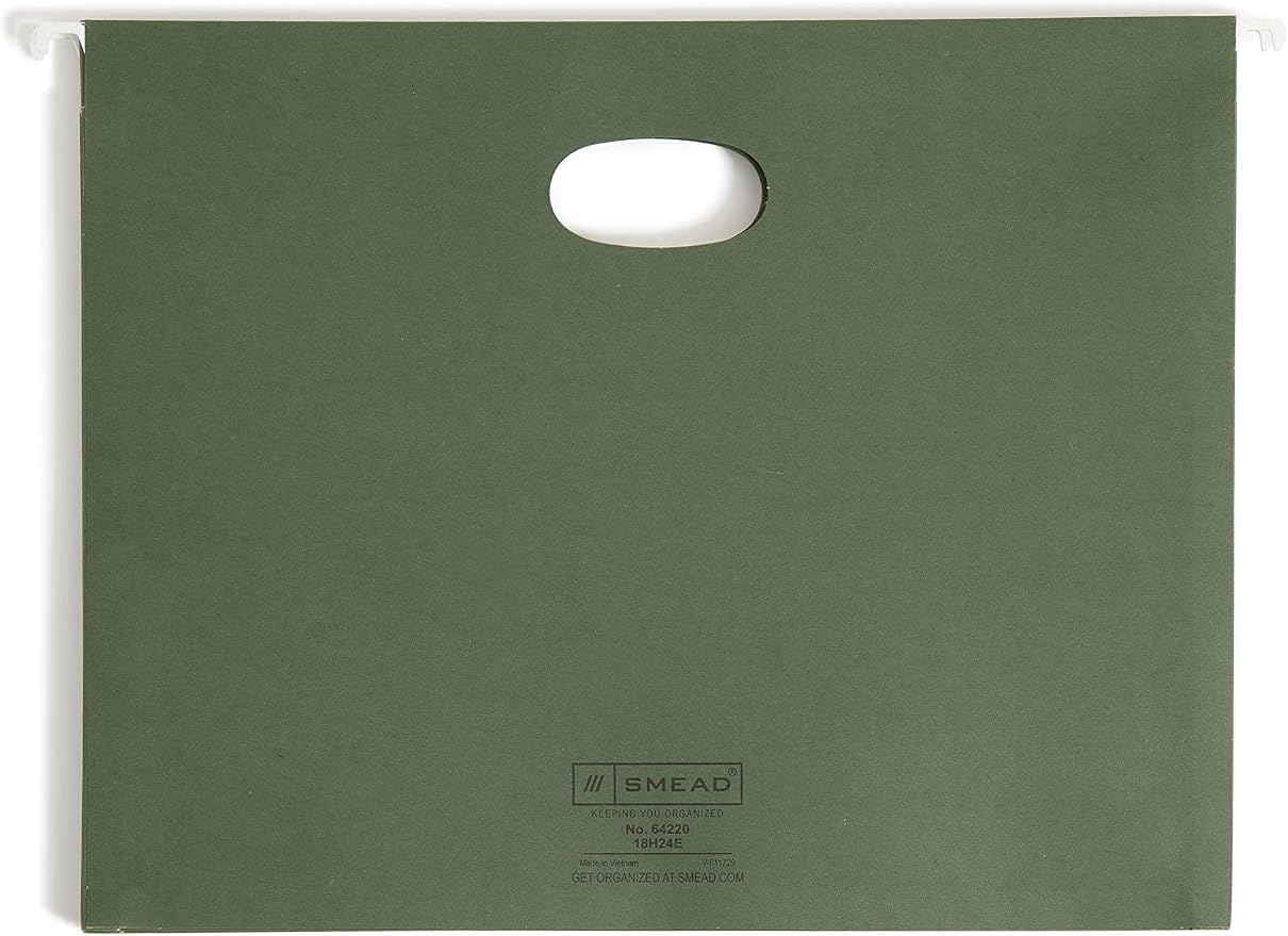 Smead Hanging File Pocket with Full-Height Gusset, 3-1/2" Expansion, Letter Size, Standard Green, 10 per Box (64220) - Image 6