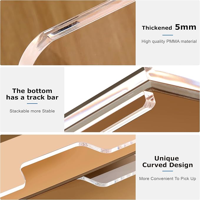 2 Pack-Stackable Paper Letter Tray Enlarged A4 File Desk Organizer Acrylic | Desk Organizers and Accessories Sorter Tray, Clear Workspace Office Supplies Organizers, 13.78inx9.25inx3.62in - Image 6