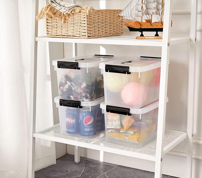 6 Quart Clear Storage Latch Box/Bins, 6-Pack Plastic Container with Latches and Lid - Image 6