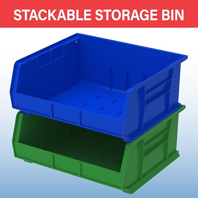 Akro-Mils 30250 AkroBins Plastic Storage Bins, 15"x16"x7", Yellow, 6-Pack | Space-Saving Stackable Bins for Garage, Pantry, Craft Organization - Image 5