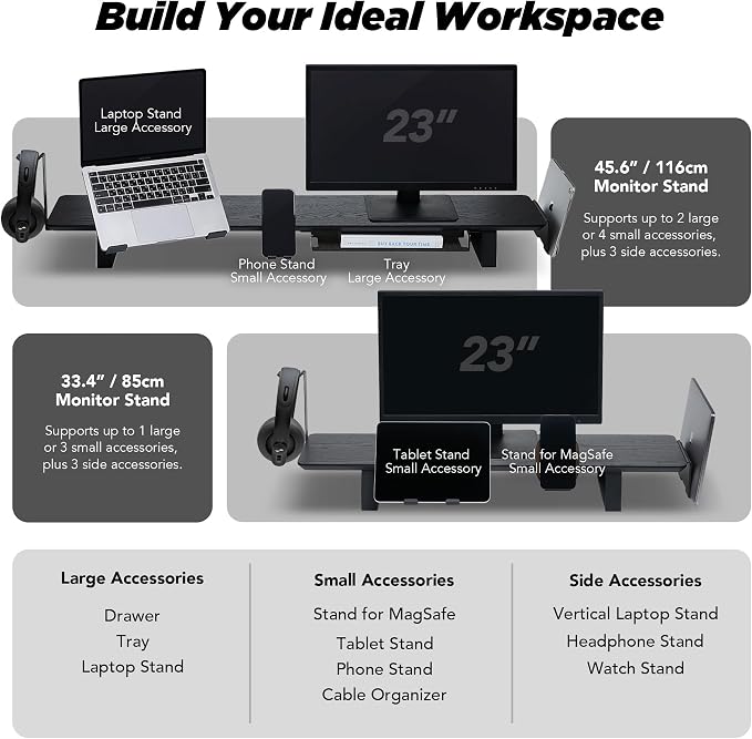 Moodular Storage Tray Add-On for Slide Rails, Do Not Use Alone | Accessory Only, Steel with Felt Lining, Anti-Scratch, Custom-Fit Positioning, Clutter-Free Workspace, Black, MSA-TR - Image 5