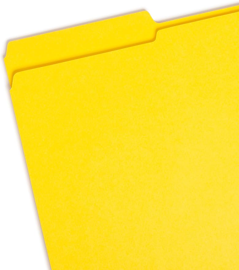 Smead File Folder, Reinforced 1/3-Cut Tab, Legal Size, Yellow, 100 per Box (17934) - Image 2