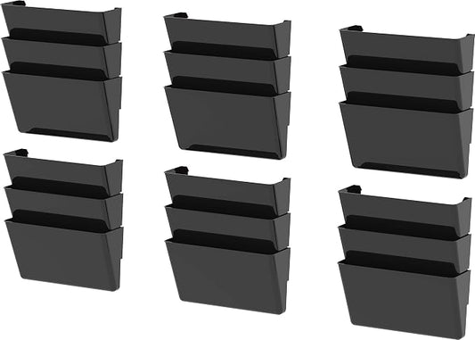Storex Unbreakable Wall Files, 3-Pack, Legal, Black (Case of 6) by Storex