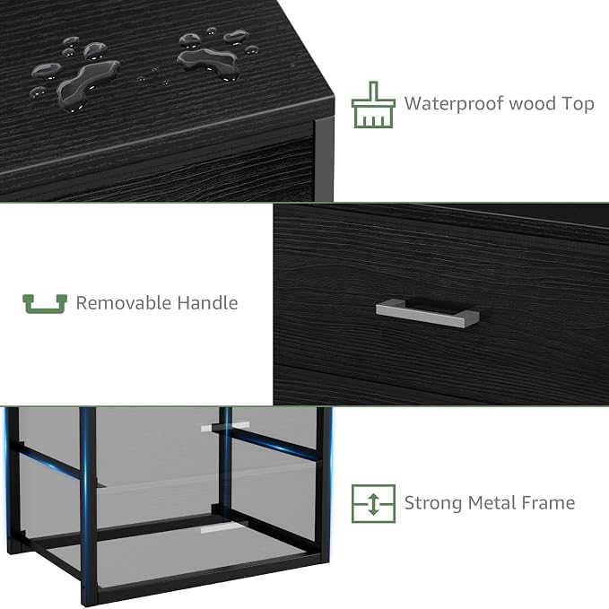 BOLUO Stackable Storage Drawers Closet Organizers and Storage Fabric 2 Drawer Dresser for Bedroom Office Black Modern - Image 8