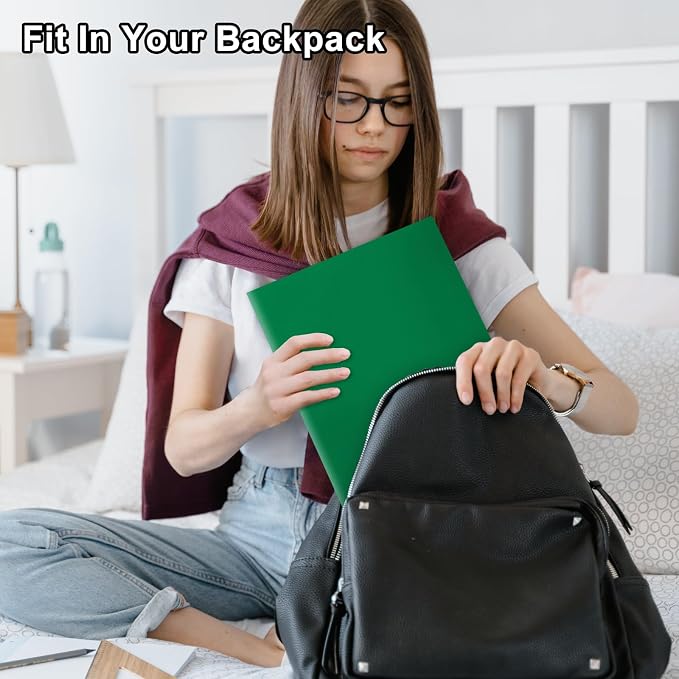 ViVin 60-Pack Green Plastic Folders with Pockets, Fits 8.5 x 11 Inch Letter Size Papers, Sturdy 2 Pocket Folders, Plastic Pocket Folder for Home School and Office - Image 9