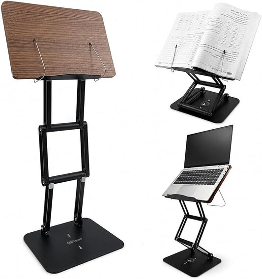Foldable Book Stand for Reading – Adjustable Book Holder Height Up to 17.8″, Reading Stand with 13″ × 8.7″ Platform – Lightweight 3.3 lb Portability by DrShtaygen%E2%84%A2
