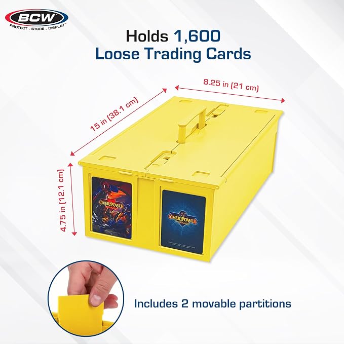 BCW Collectible Card Bin - Holds up to 1600 Cards - Yellow | Large Storage Box for Loose Trading Cards | Pokemon, MTG, and Storage Boxes - Single - Image 3