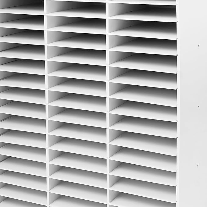 Literature Organizer,Desktop File Sorter Mail Center,Paper Storage Cabinet with 48 Slots Compartments,Suitable for Home School Office (48 Slots White) - Image 8