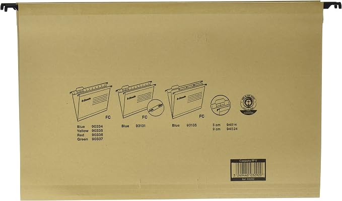 Esselte Classic – Pack of 50 Suspension File Reinforced with Transparent Plastic Visor – Natural - Image 2