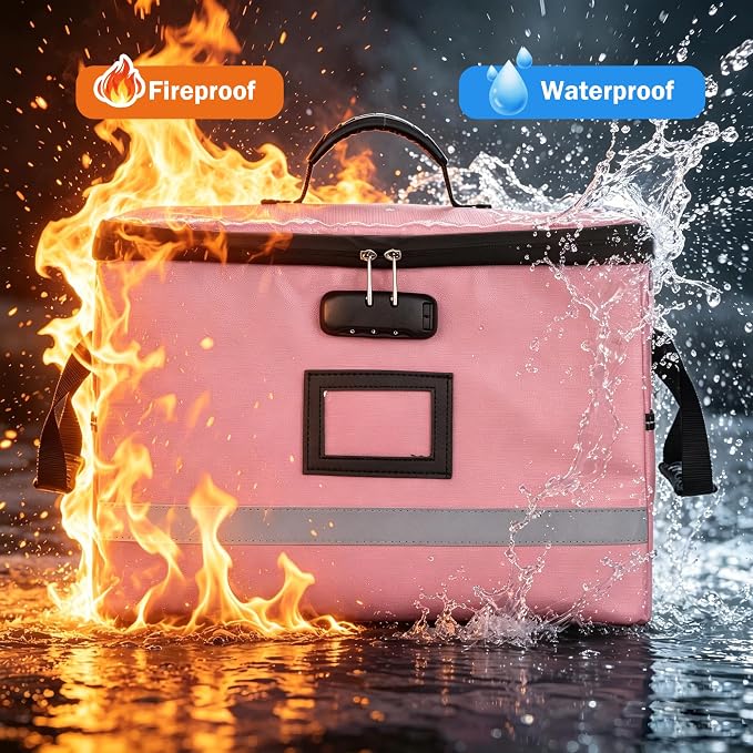 EXLIFBAG File Organizer, Fireproof File Box with Lids, Important Document Organizer Box with Lock, Portable File Folder Organizer with Handle - Image 6