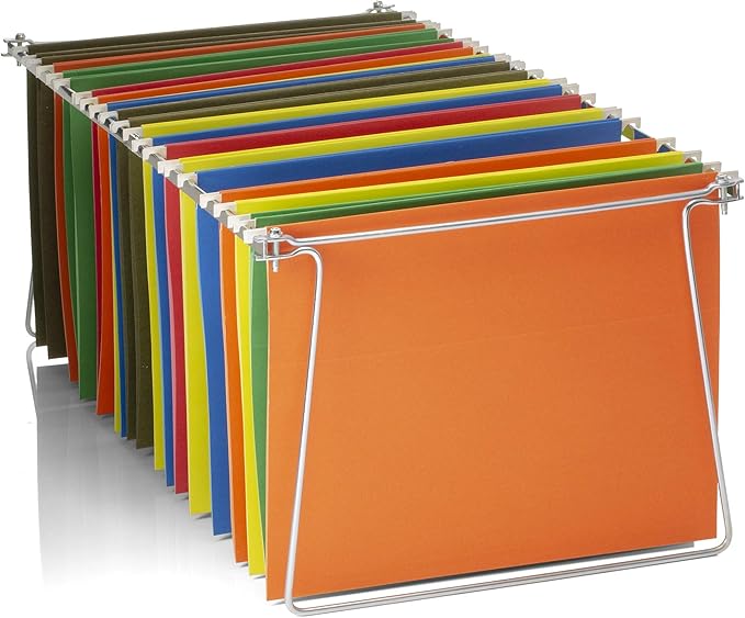 Officemate Hanging File Frame, Letter Size (Fits 24″–27″), Adjustable Heavy-Duty Steel File Drawer Organizer for Desks, Cabinets & Shelves (91964) by Officemate