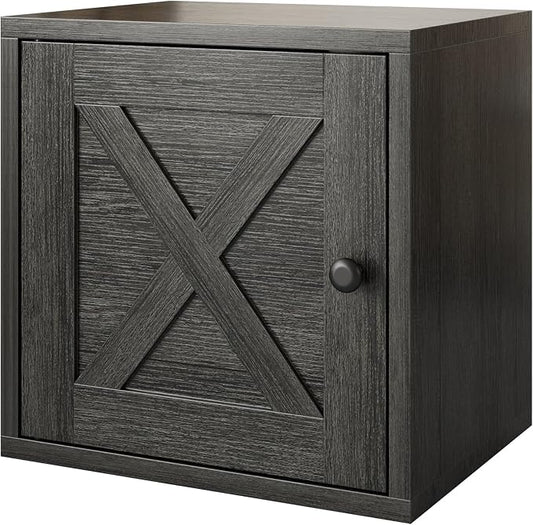 FUSUNBAO Magic DIY Cube Storage Organizer Stackable Cubes for Home Books Clothes Toy-Modular Cubby Storage System-Office Cubical-Bookcase Closet (French Oak,Door Cube) by FUSUNBAO