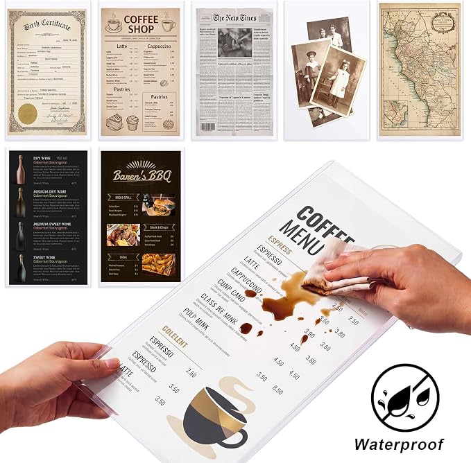145 Pcs 8.5" x 14" Clear Plastic Menu Sleeves Covers Legal Size for Restaurant Menu Protector, 8.5" x 14" Rigid Print Protectors, Clear Hard Plastic Protective Sleeves Covers - Image 5