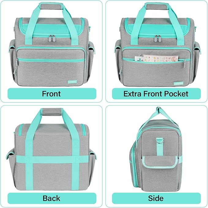 Craft Bag for Scrapbook Supplies, Large Scrapbook Tote with 15.6'' Laptop Sleeve, Art Supply Storage Bag with Multiple Pockets for Scrapbooking Tools, Gray - Image 5