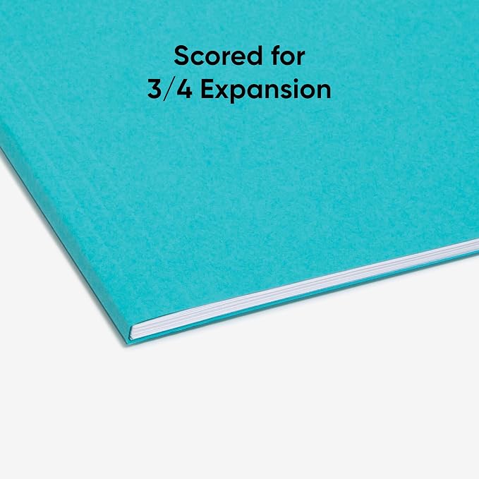 Smead Standard Hanging File Folders, 25 Count, Aqua Blue, 1/5-Cut Adjustable Tabs, Letter Size (64058) - Image 5