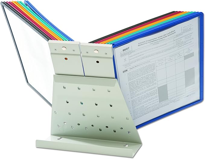 Durable VARIO 20 Pocket Desktop Reference System - Letter Size 10 Double-Sided Panels - Assorted Color Borders (Pack of 6) - Image 10