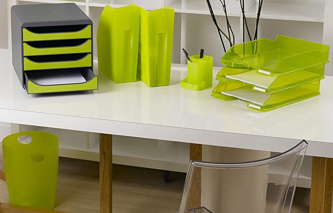 Exacompta Big-Box Iderama, 4 Drawers - Mouse Grey/Lime Green - Image 6